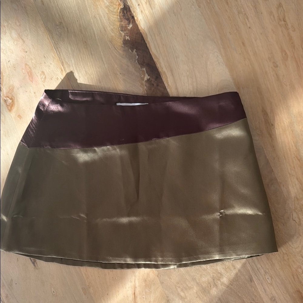 Green and Black Asymmetrical Mini Skirt Athletic